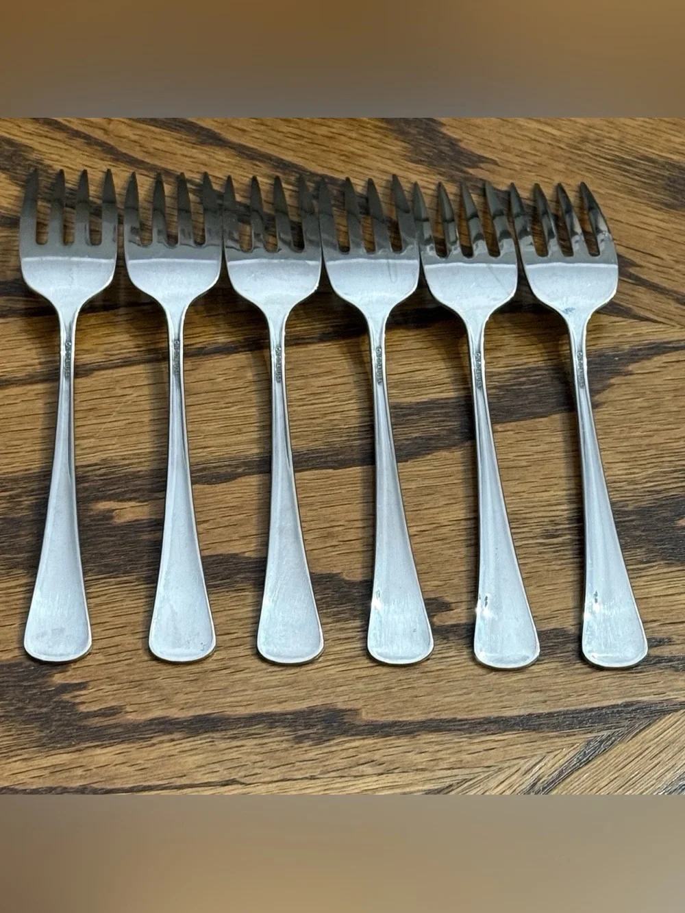 Oneida NEEDLEPOINT Beaded Artistry 6 Salad Forks 6 1/8 Stainless Flatware